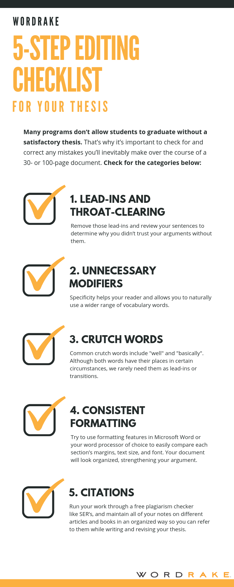thesis writing checklist